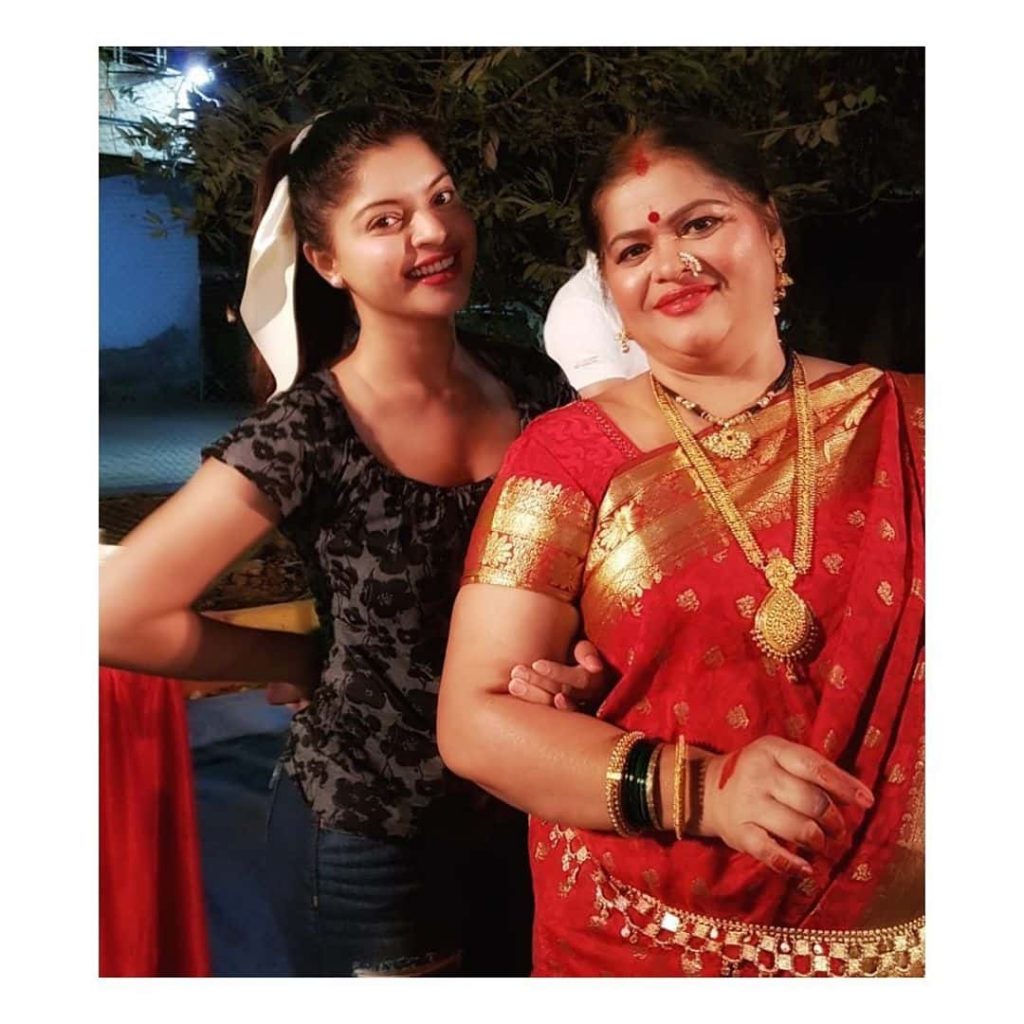 Sneha Wagh with her mother