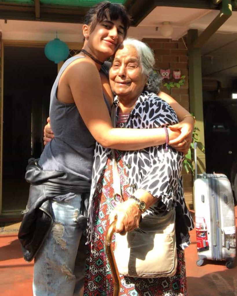 Saloni Chopra with Grand mother