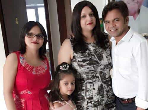 Rajpal Yadav with his wife and daughters